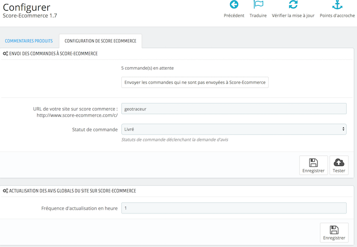 configurer geotraceur 