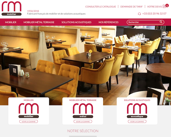 RM mobilier maquette de site