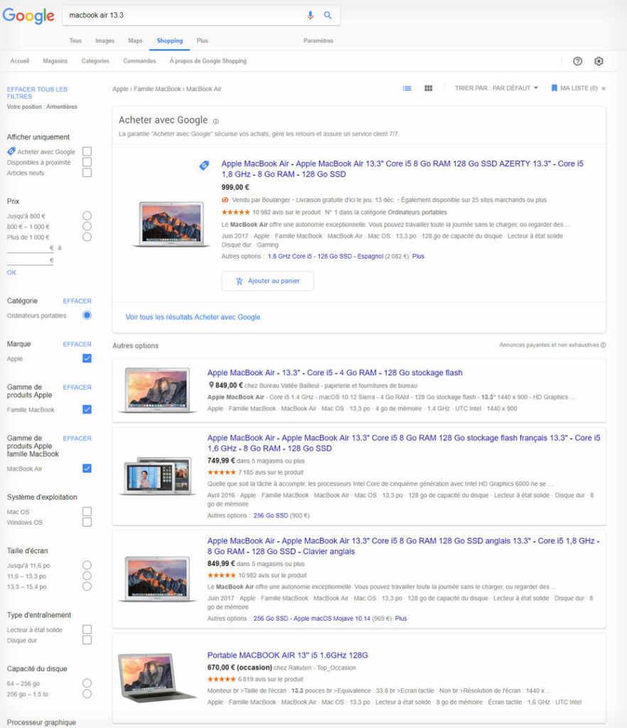 positionnement produit google