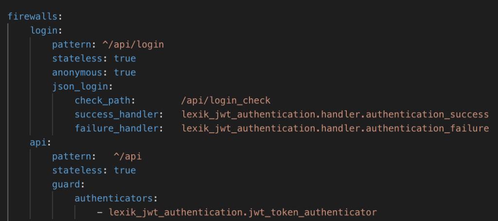 configuration du security.yaml