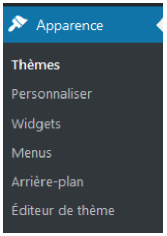 menu déroulant apparence 