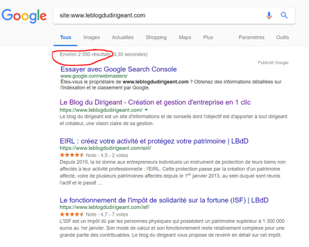 résultats google 