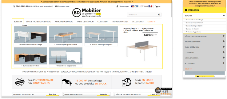 BD Mobilier navigation desktop et mobile