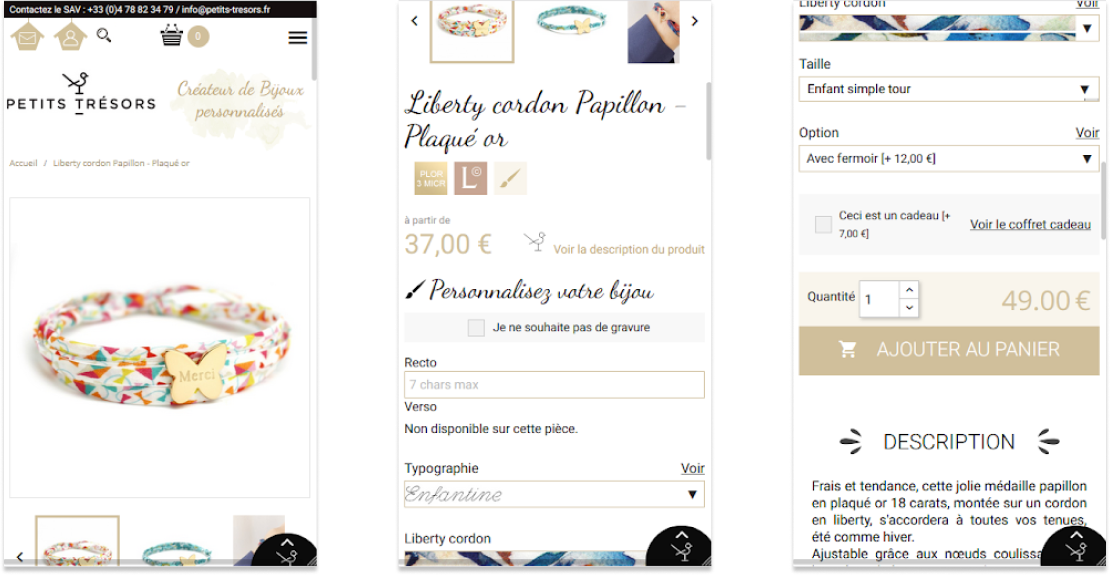 Petits Trésors : page d'accueil