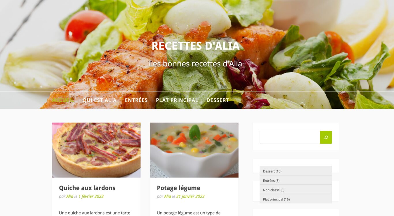 un blog de recette rédigé par une IA 